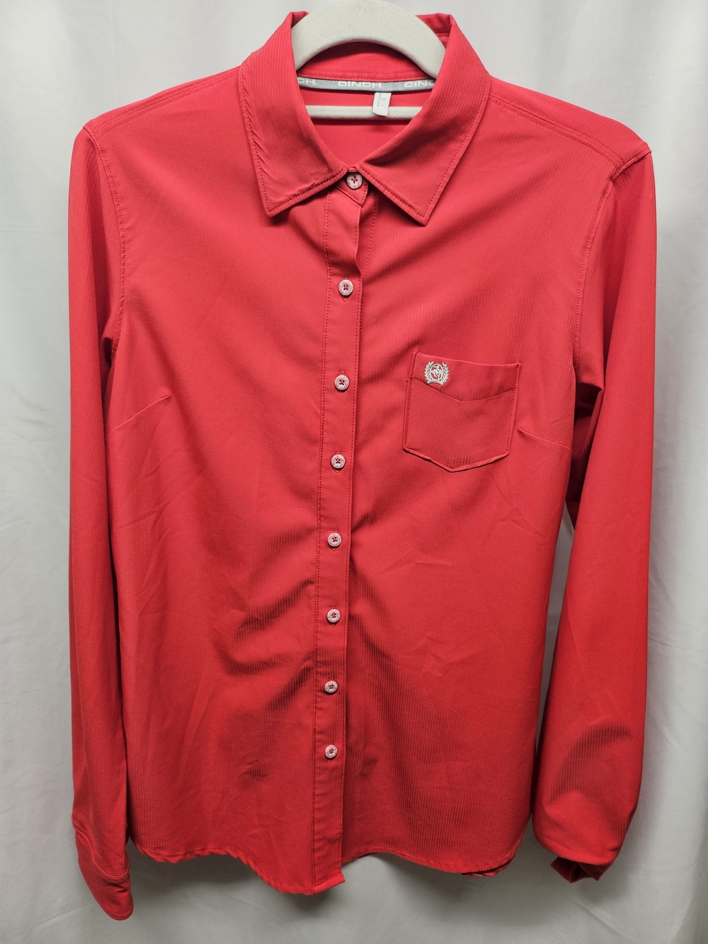 Cinch Red Long-Sleeve Button Shirt